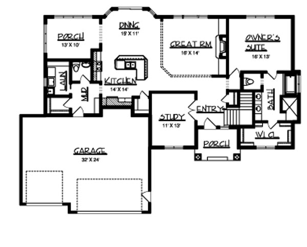 Main Floor Plan image of The Wendell House Plan